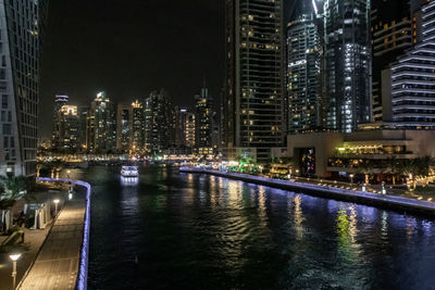 Illuminated city at night