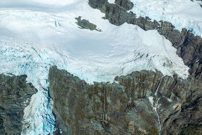 High angle view of a glacier