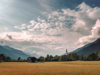 Scenic view of field against sky