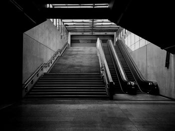 Low angle view of staircase at subway station