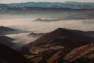 Scenic view of mountains against sky