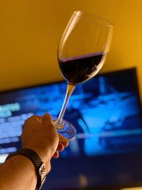 Close-up of hand holding drink