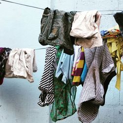 Clothes drying in row