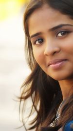 Close-up portrait of a beautiful young woman