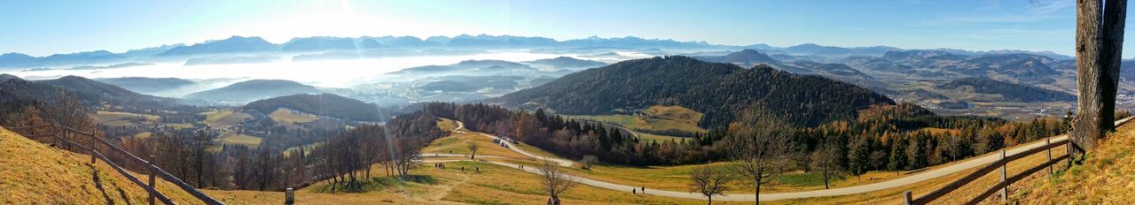 Scenic view of mountains against sky