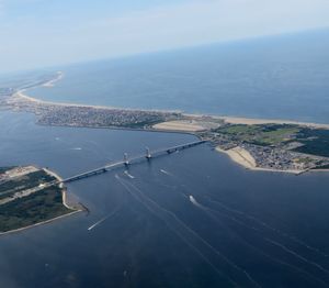 High angle view of beach against sky