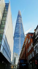 Low angle view of skyscrapers against sky