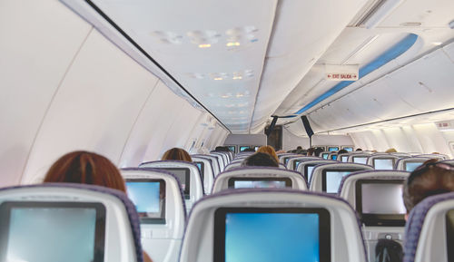 Interior of airplane