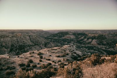 Scenic view of landscape against clear sky