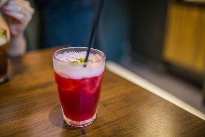 Close-up of drink on table