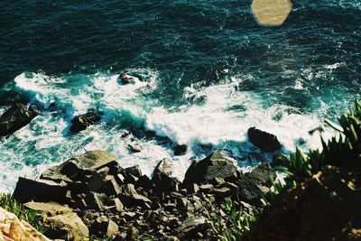 Close-up of rocks in sea