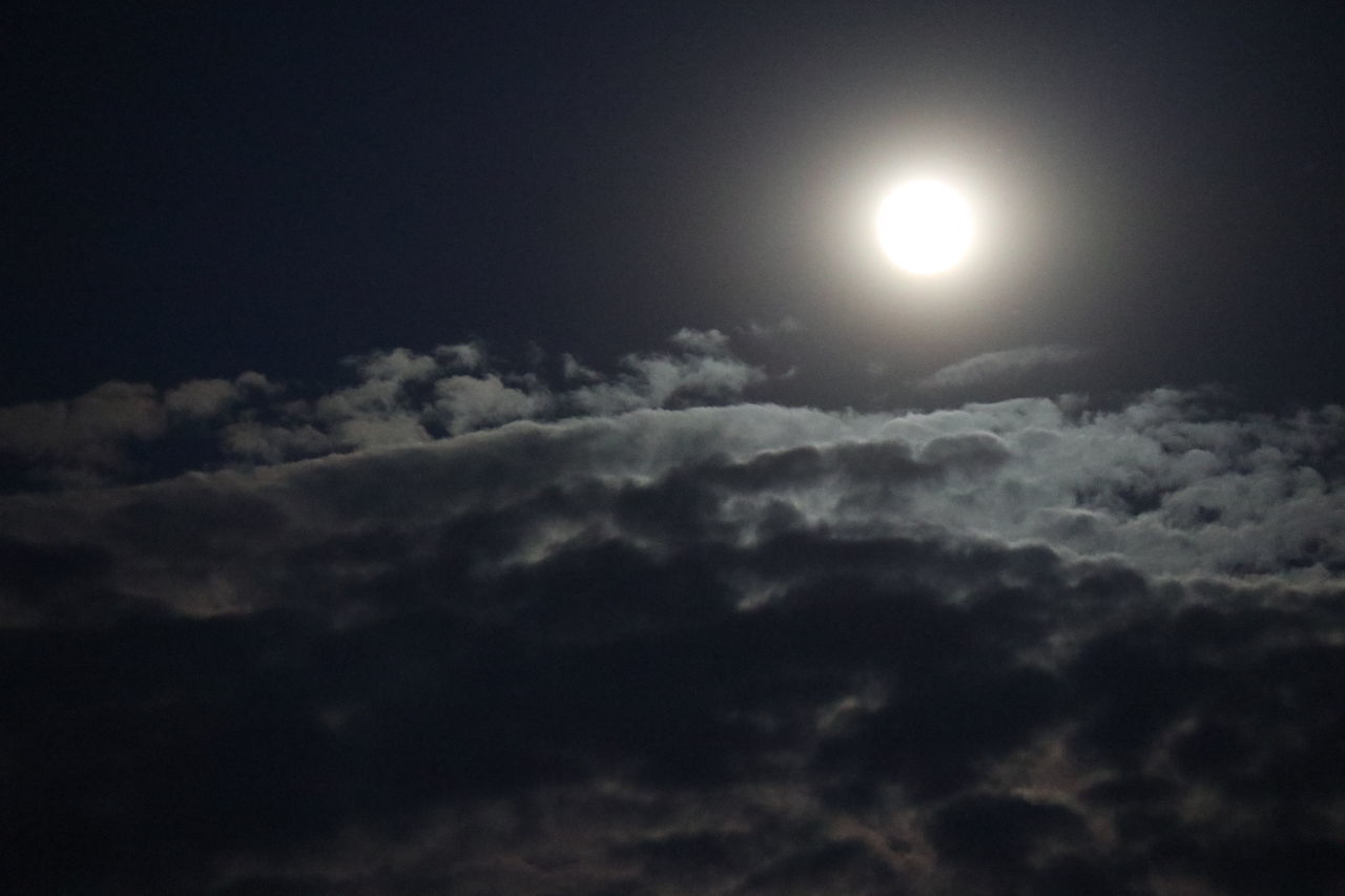 LOW ANGLE VIEW OF MOON AGAINST SKY