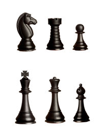 Full frame shot of chess pieces against white background