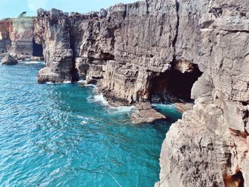 Rock formations in sea