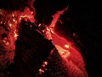 Close-up of fire crackers at night