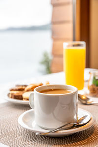 Close-up of coffee on table