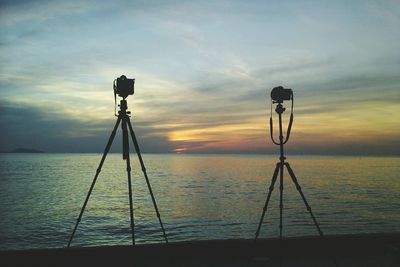 Scenic view of sea at sunset