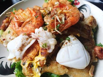 Close-up of seafood on plate