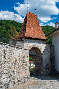 Low angle view of building against sky