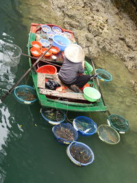 High angle view of food