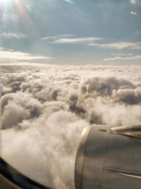 Aerial view of cloudscape seen from airplane