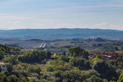 High angle view of landscape against sky