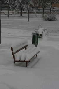 Scenic view of snow covered field