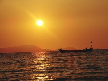 Scenic view of sea during sunset