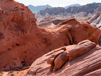 Scenic view of rock formations against sky