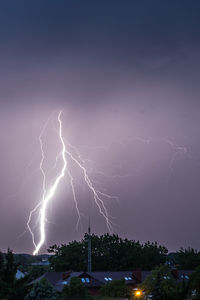 Lightning over city