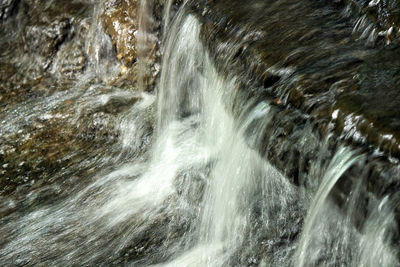 Water flowing through rocks
