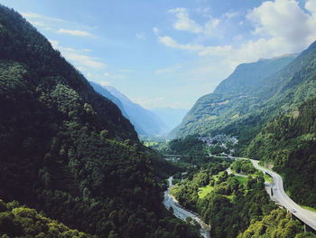 Scenic view of mountains against sky