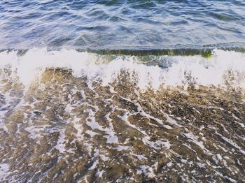 High angle view of sea waves