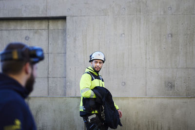 Worker at building site