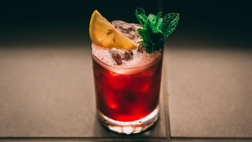 Close-up of drink on table