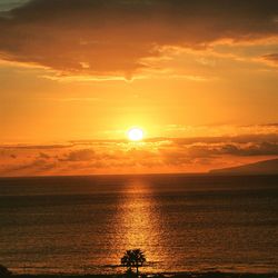 Scenic view of sea at sunset