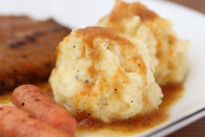 Close-up of fresh food served in plate