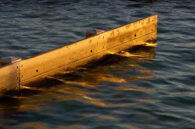 High angle view of boat in sea