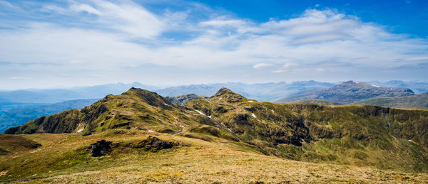 Scenic view of mountains against sky