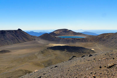 Scenic view of desert against clear sky