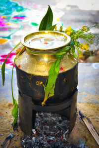 Close-up of drink on table