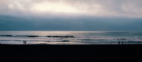 Sea with sky in background