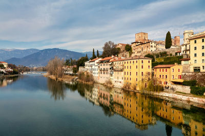 Bassano del grappa, italy, along the river brenta