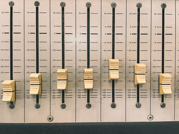 Vintage audio equilzer mixer dials
