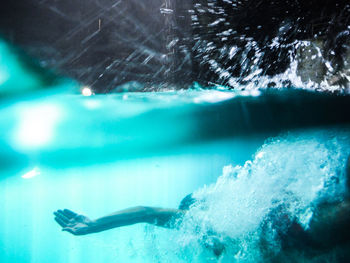 Person swimming in sea