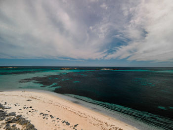 Scenic view of beach against sky