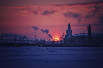 Scenic view of sea at sunset