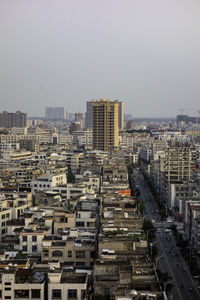 Cityscape against clear sky