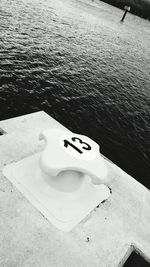 High angle view of ice cream over sea