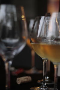 Close-up of wine glass on table